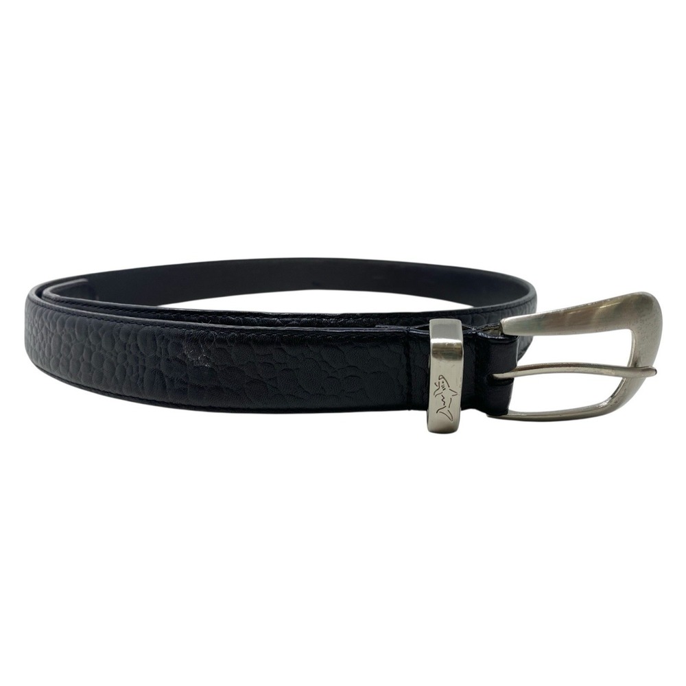 Greg Norman Mens Black Genuine Leather Croc Print Belt Size 37"-40" Career Dress